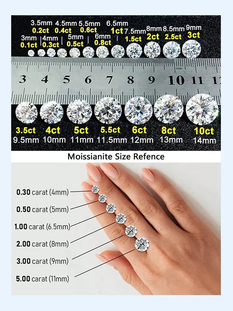 Luxury 1.4ct D Color Moissanite Diamond Ring for Women Real 925 Sterling Sliver Wedding Engagement Eternity Band Jewelry New