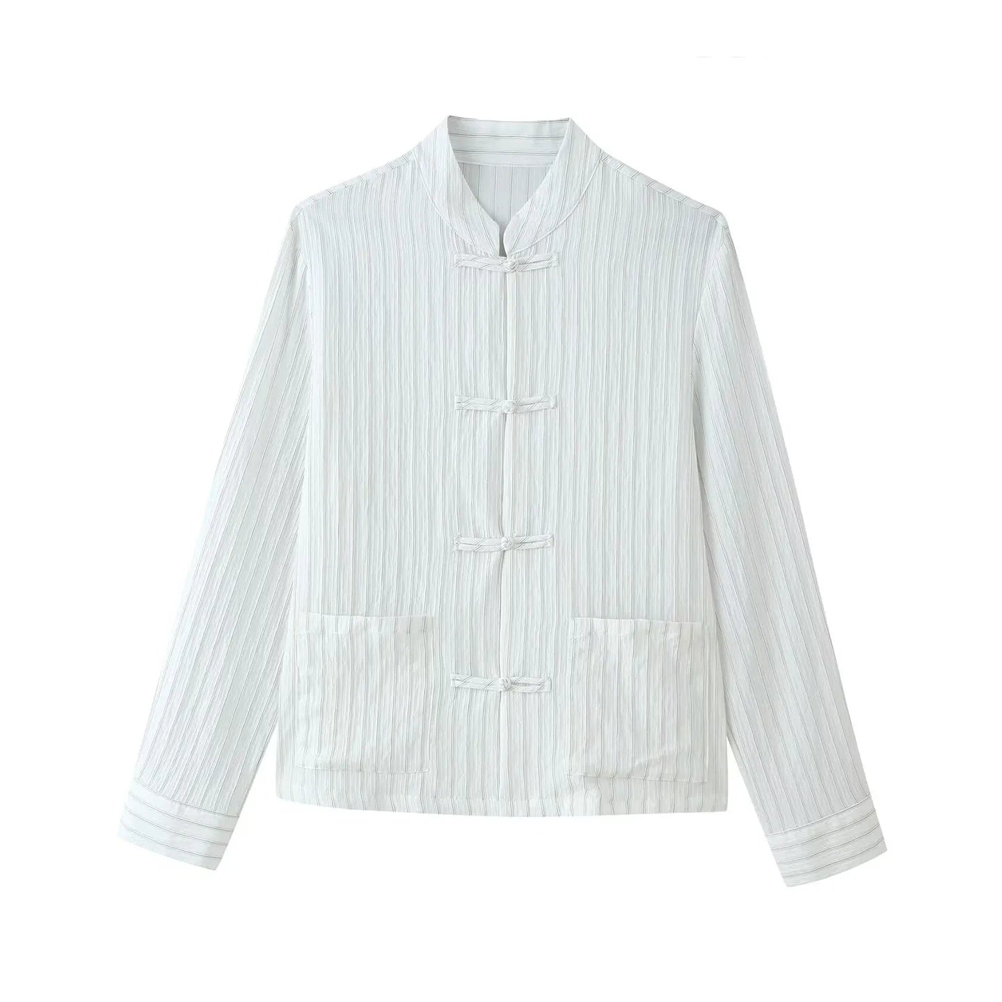 Fashionable Long Sleeve round Neck Rope Knot Button Women's Shirt New 2026 Summer Clothing Versatile Stylish Zadata Brand