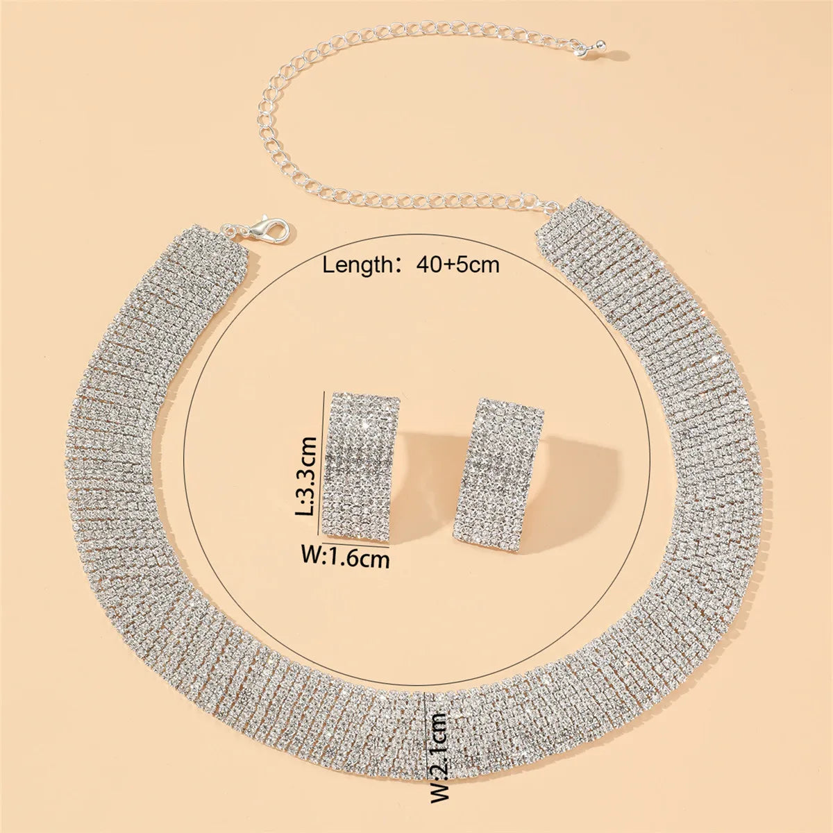 3pcs Women's Jewelry Set Rhinestone Earrings Necklace New Wedding Party Luxury Fashion Accessories - CRAVO ROSE