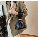 Bolsa de mão de couro macio personalizada, designer de luxo, feminina, mini bolsa de balde plissada, temperamento, zíper lateral, bolsas de festa à noite