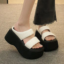 Platform Slippers Women Summer Wear Fashion 2025 New Style Increase Sandals Casual Everything Muffin Flip-flops Beach Shoes