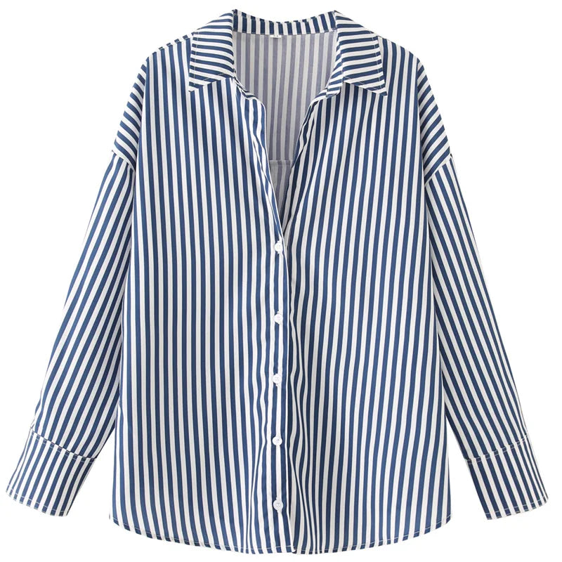 HXAO Woman 2025 Oversized Shirts & Blouses Spring Summer 2025 Woman Elegant Button Up Long Sleeve Blouses Fashion Plus Size Tops