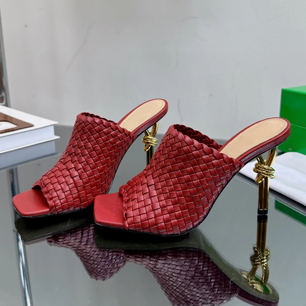 Chinelos de couro monocromáticos femininos, sandálias de alta qualidade, casuais, 40, 41, primavera e outono - CRAVO ROSE