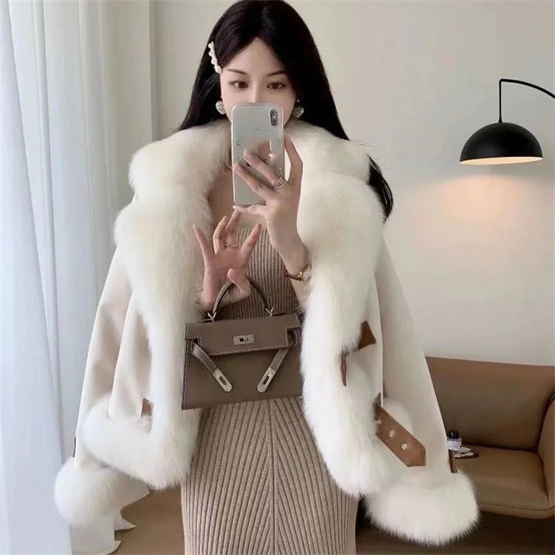 High End Fashion Faux Mink Fur Jacket 2025 New Winter Thicken Warm Elegant Fluffy Short Fur Coats High Quality Fox Fur Outwear