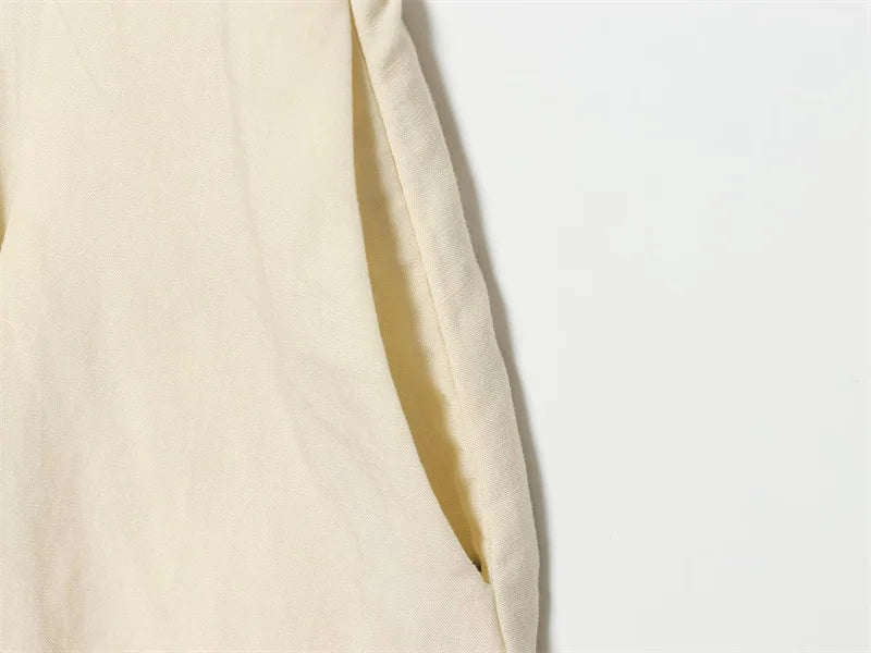 Women's Dress 2026 Summer New Beige Long-Sleeve Loose Tie-Decorated Long Dress Elegant and Graceful Beach Vacation