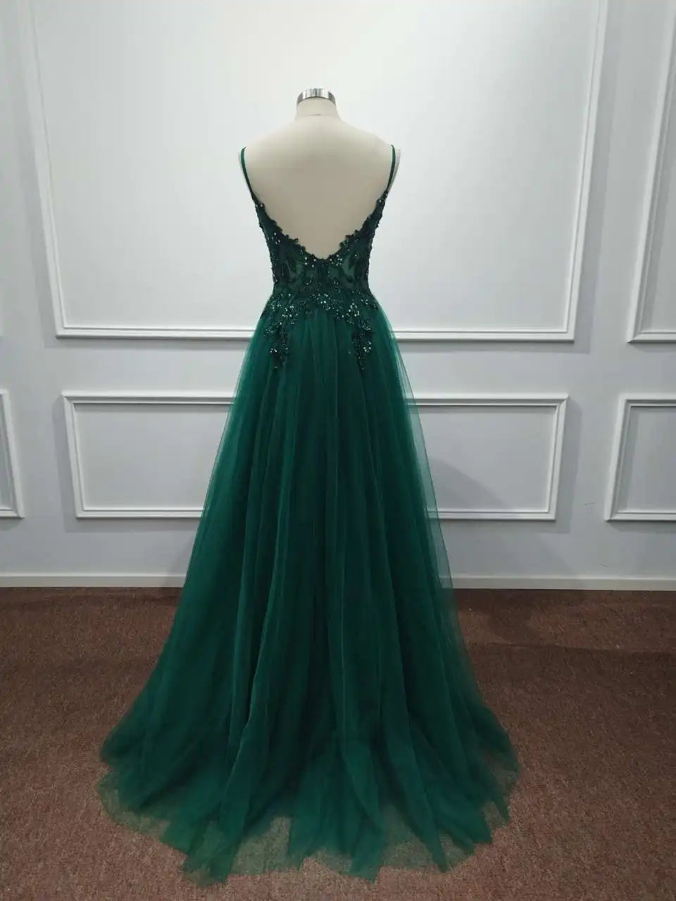 Dusty Blue Tulle Prom Dresses Long 2025 Appliqued Beaded A Line Slit Women Evening Gowns Elegant Dress For Wedding Party