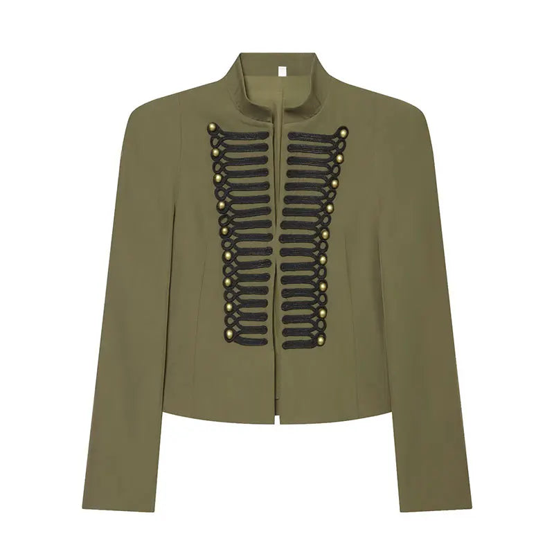 TFAFXY 2026 Spring Women Casual Jacket Thin Sleeve Patchwork Short Coat Female Holiday High Street Crop Top