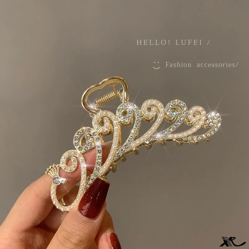 2025 Must-Have! Elegant Gold Hollow Geometric Hair Claw, Vintage Women's Hair Clip, Headband Hairpin & Crab Hair Accessory
