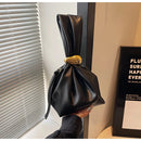 Bolsa de mão de couro macio personalizada, designer de luxo, feminina, mini bolsa de balde plissada, temperamento, zíper lateral, bolsas de festa à noite