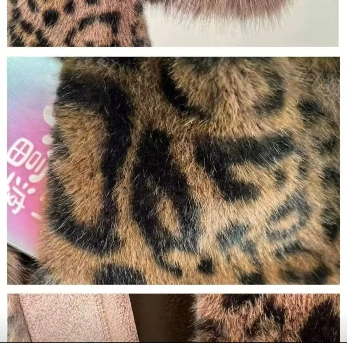 2025 New Women Autumn Winter Leopard Print Temperament Fur Coat Medium-Long High End Fur Collar With Belt Fur Jacket Overcoat