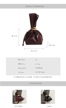 Bolsa de mão de couro macio personalizada, designer de luxo, feminina, mini bolsa de balde plissada, temperamento, zíper lateral, bolsas de festa à noite