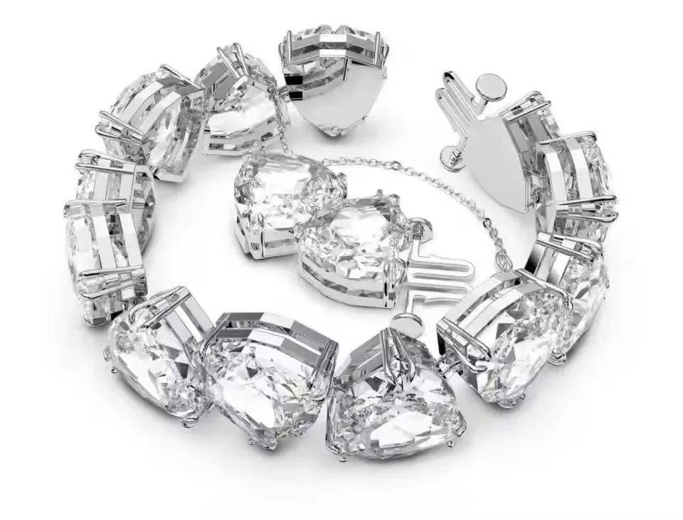 2026 New Women's White Crystal High Jewelry Set Necklace, Earrings, Bracelets, Rings Best Wedding Party Accessories