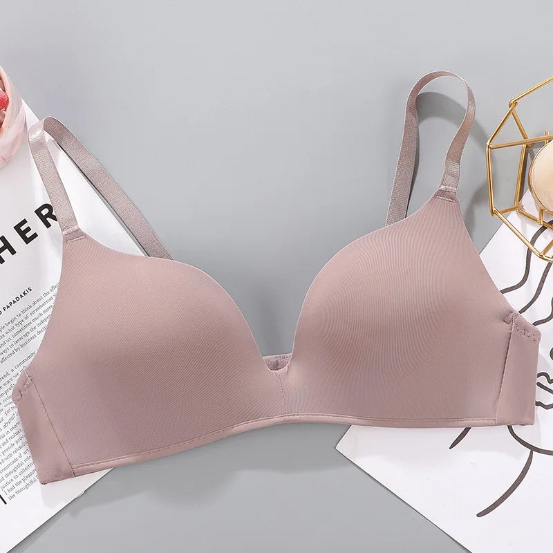 Sexy No Wire Push Up Underwear Women Seamless Bra Girls Students Breathable Thin Bras Female's Bra Breathable Gathered Lingerie