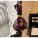 Bolsa de mão de couro macio personalizada, designer de luxo, feminina, mini bolsa de balde plissada, temperamento, zíper lateral, bolsas de festa à noite