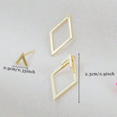 Brincos de Pino Retro Minimalista Geométrico Quadrado Destacável Triângulos