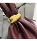 Bolsa de mão de couro macio personalizada, designer de luxo, feminina, mini bolsa de balde plissada, temperamento, zíper lateral, bolsas de festa à noite