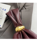 Bolsa de mão de couro macio personalizada, designer de luxo, feminina, mini bolsa de balde plissada, temperamento, zíper lateral, bolsas de festa à noite