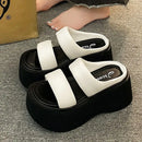 Platform Slippers Women Summer Wear Fashion 2025 New Style Increase Sandals Casual Everything Muffin Flip-flops Beach Shoes