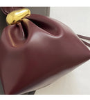 Bolsa de mão de couro macio personalizada, designer de luxo, feminina, mini bolsa de balde plissada, temperamento, zíper lateral, bolsas de festa à noite