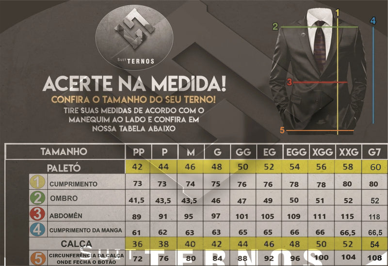 Terno Masculino Slim Completo - De Luxo - (Paletó-Calça)