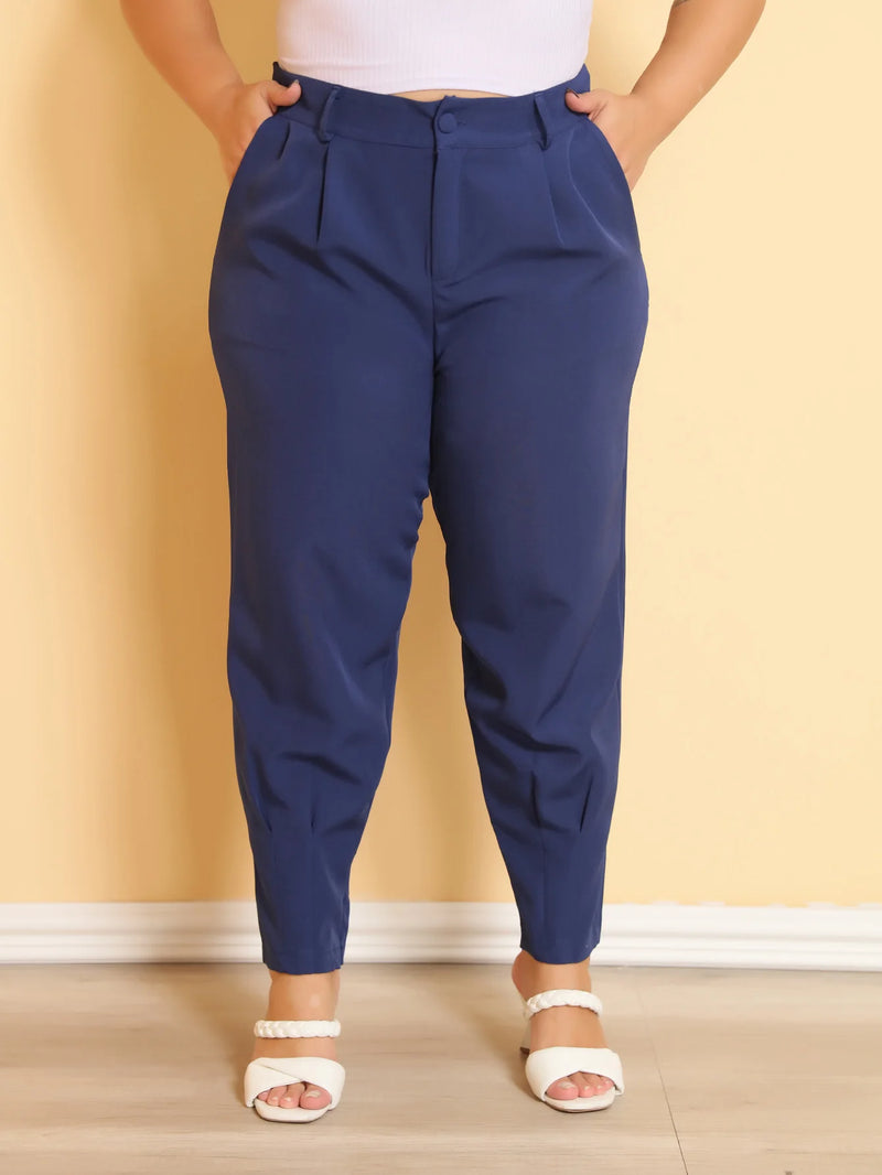 Women's Plus Size Casual Pants | Design with Side Pockets | Model with Button | Comfortable and Versatile