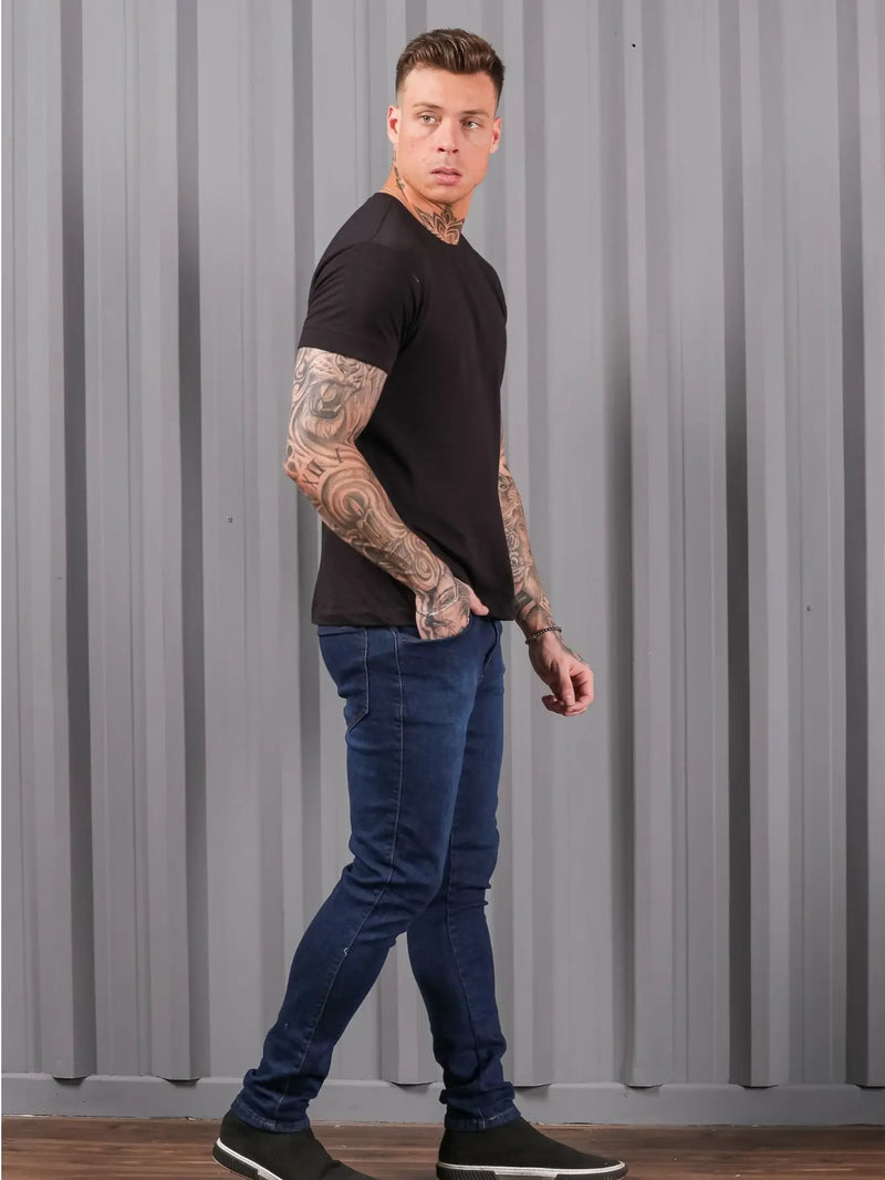 Calça Jeans Masculina Skinny Escura Premium Casual Line Modelo