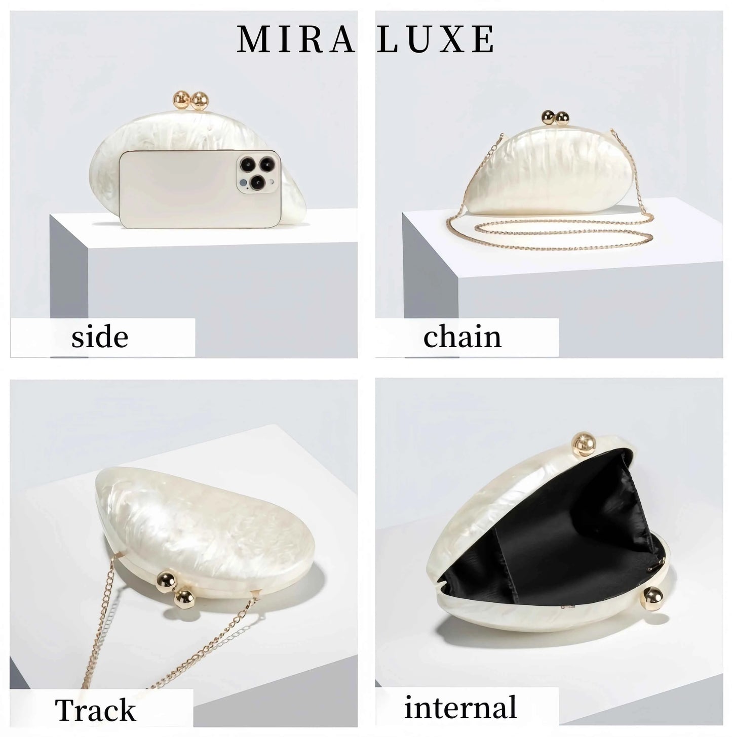 2025 Luxury Acrylic Lady Bag Fashion Personalized Party Evening Bag Single Shoulder Messenger Pearl Color Purse Women Clutch Bag