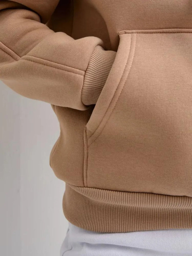 Moletom Feminino Grosso Flanelado Com Capuz Blusa de Frio Adulto Inverno Promoção