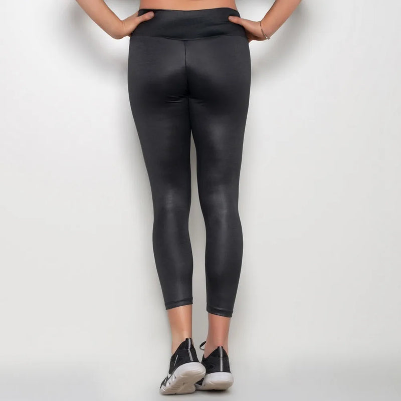 Calça Legging Fitness Fit Sports Brilhante Metalizado