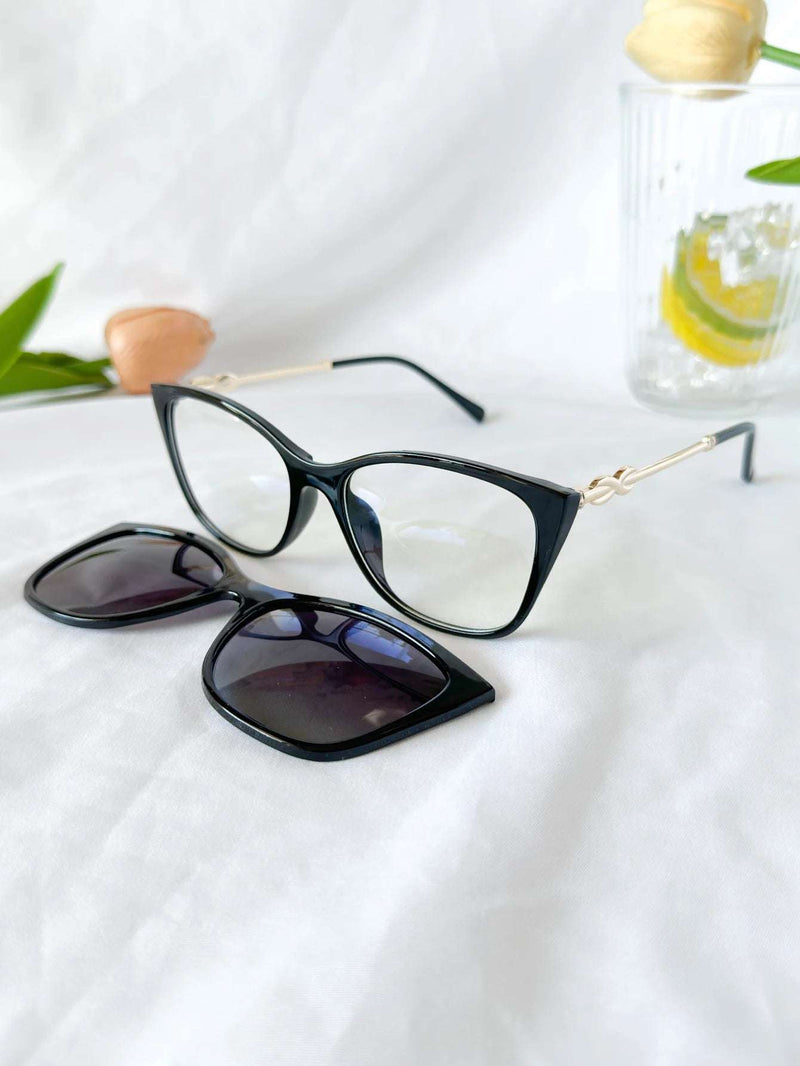 MELINDA FASHION Grade Glasses Clipon 2 in and 1 Frame + Sun With Diamond 96035