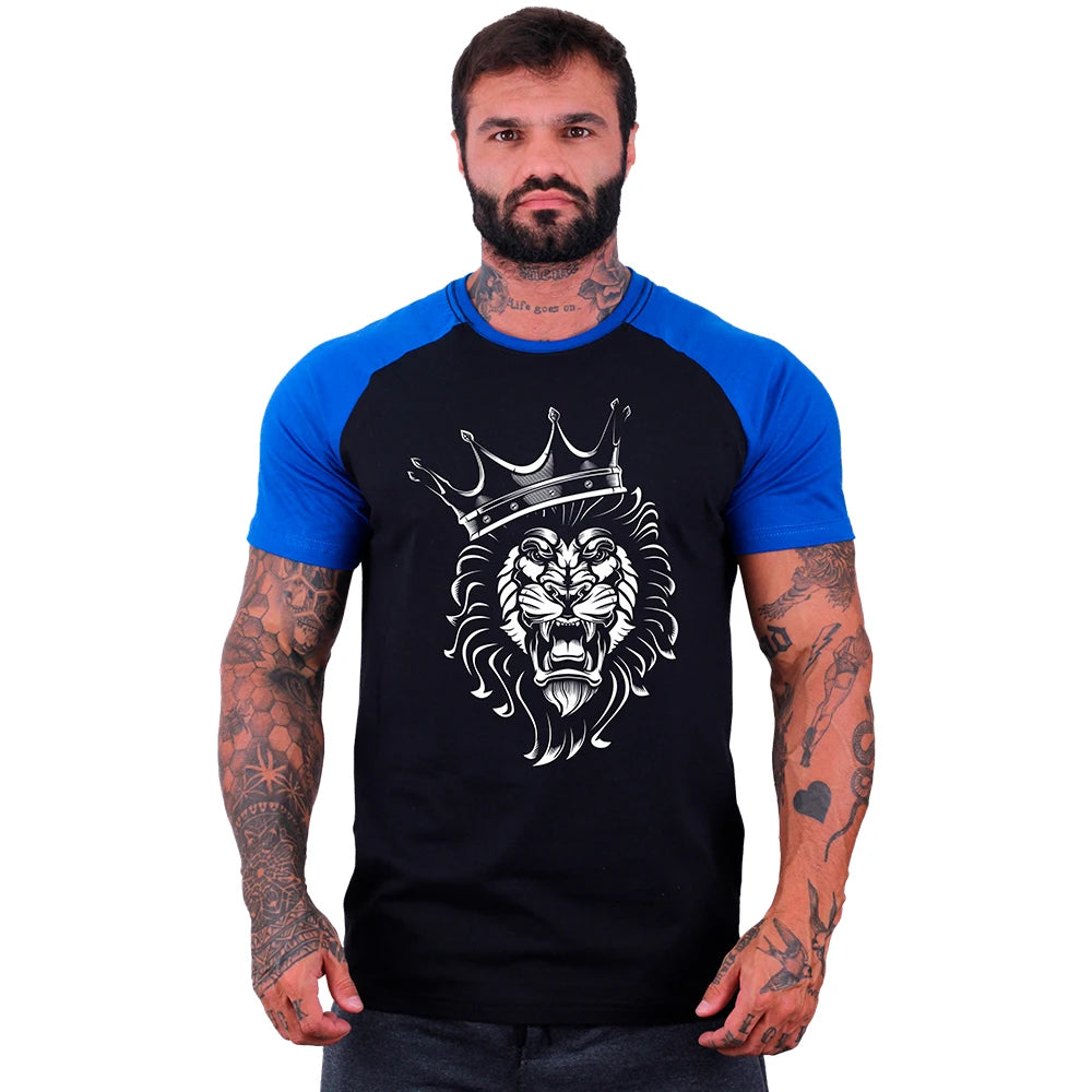 Camiseta Tradicional Masculina MXD Conceito Rei Leão Dia-a-Dia Musculação Lazer