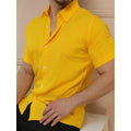 Camisa social masculino manga curta de bootao lisa top uso na praia
