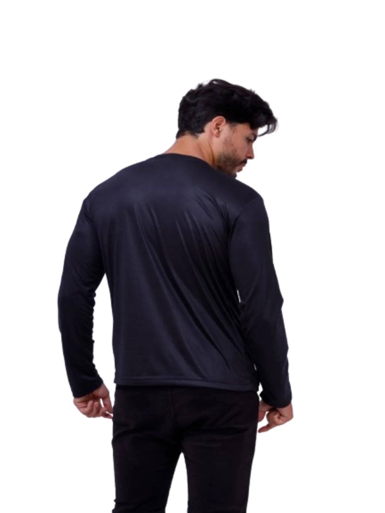 Kit With 5 Black Mesh Top Long Sleeve T-Shirts