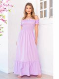 Long dress viscose viscolinho elastex shoulder to shoulder