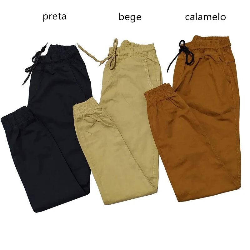 Calças Jogger Sarja Masculino Slim com Elastico,SAINT - CRAVO ROSE