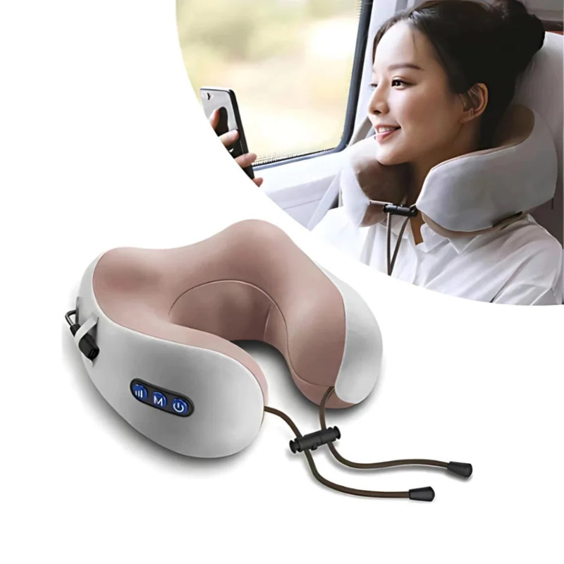 Almofada de pescoço de espuma massageadora com USB recarregável