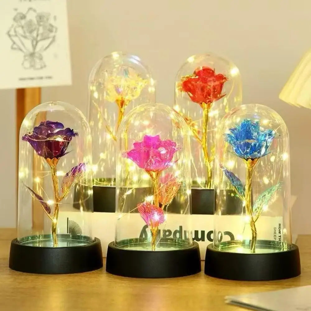 Enchanted Rose with LED Light-Eternal Flower Decorative Acrylic Dome