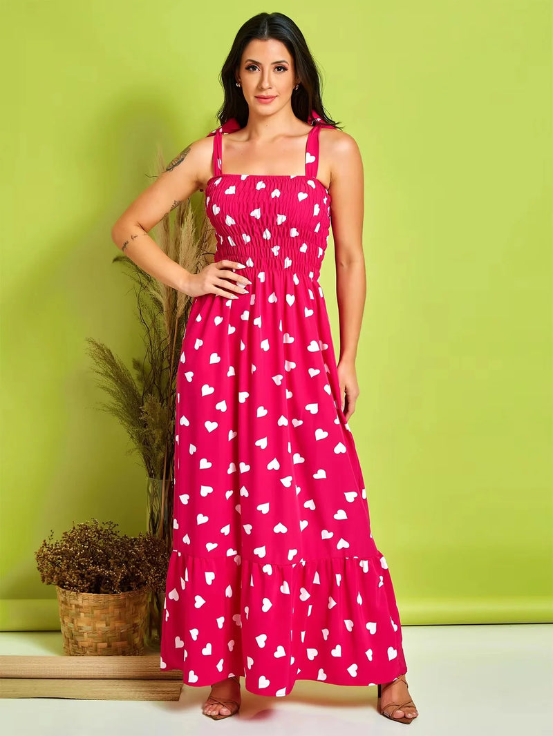 Vestido Longo de Alça coracao