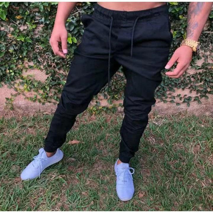 Calças Jogger Sarja Masculino Slim com Elastico,SAINT - CRAVO ROSE