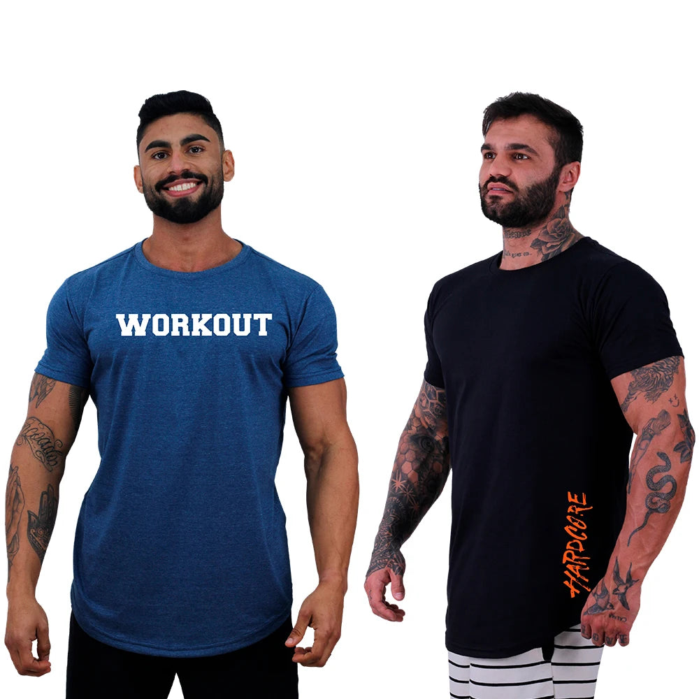 2 Kit Masculino Lonline Camisetas MXD Concept Fitness Fitness Casual Estampas