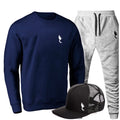 Kit Conjunto de Moletom Masculino Casual Gola Careca Flanelado + Boné do P ao G1