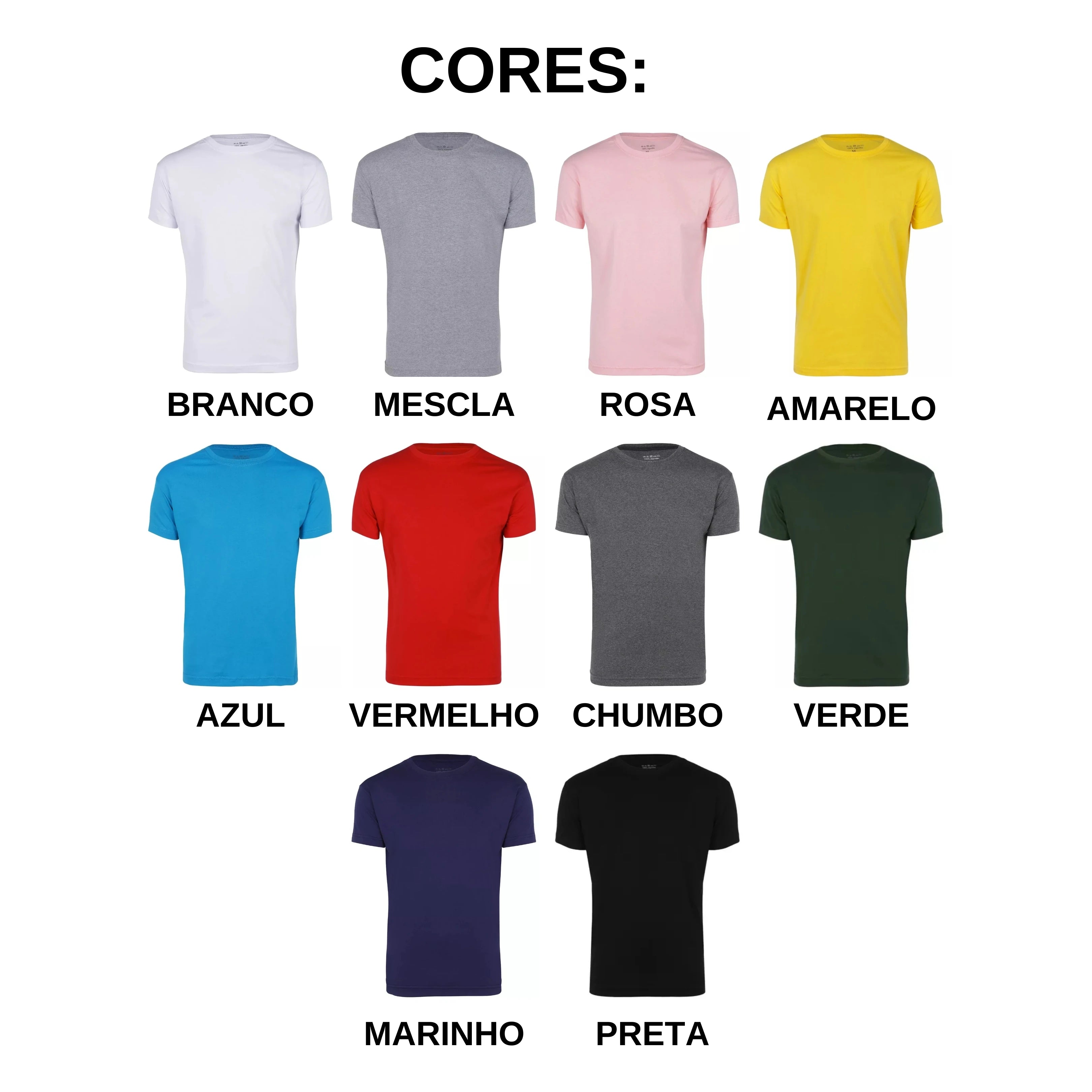 KIT 5 SHIRTS BASIC 100% MALE COTTON PLUS SIZE