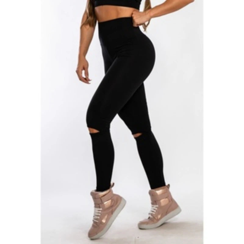 Calça suplex legging cintura alta joelho garra aberto montaria - CRAVO ROSE