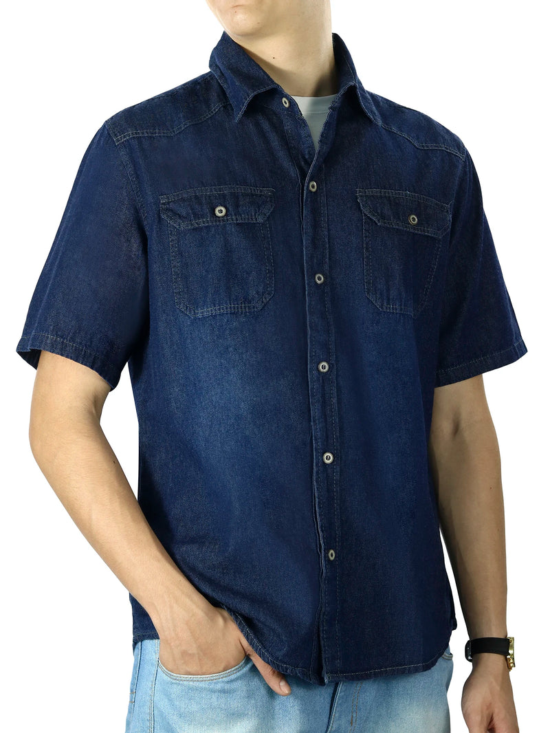 Short Sleeve Jeans Shirt with Pockets Ideal Summer Autumn Spring Fashion Street Fashion 2024-Fast Delivery For All Brazil