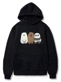 Cancuru Model Men's Colorful Bears 3 Sweatshirt with Hood and Pocket