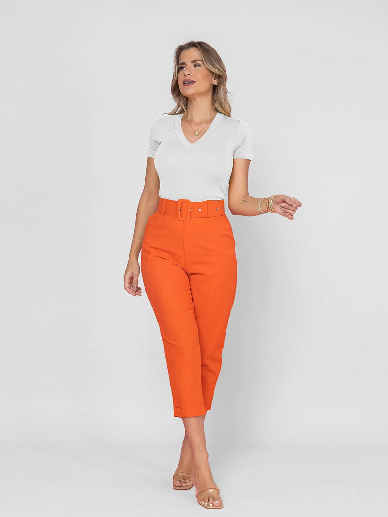 Women's Linen pants/dress pants/stitching details/stylish/Stripped/fashion trend/elegant/modern collection