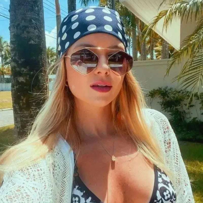 Women's Dark Sunglasses Hexagonal Summer American Diamond Fashion Wild Tendencia-Fast Delivery for All Brazil-