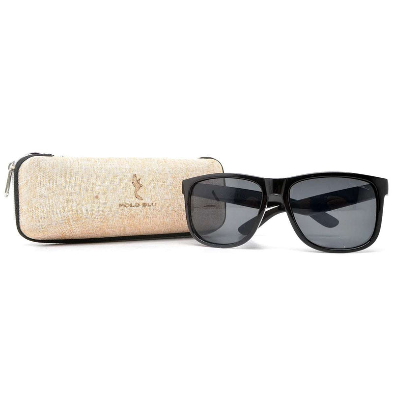 Sunglasses Unisex Polo Blu Square Basico Modern with Box Case