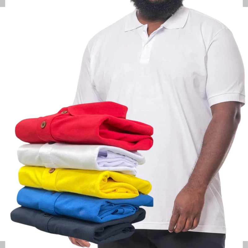 KIT 3 CAMISA GOLA POLO BASICA ALGODÃO PIQUET PLUS SIZE