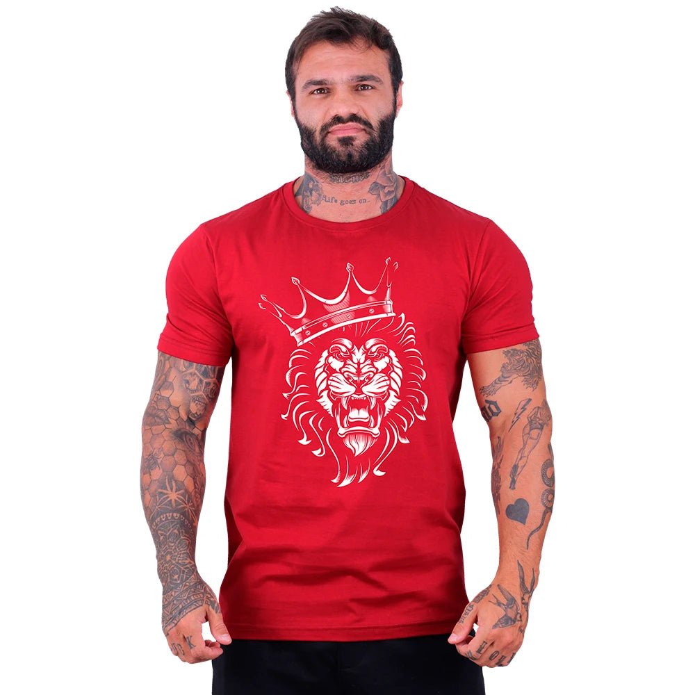 Camiseta Tradicional Masculina MXD Conceito Rei Leão Dia-a-Dia Musculação Lazer